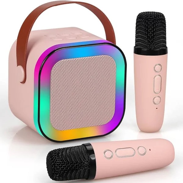 K12 Speaker Machine Bluetooth-Compatible Wireless Karaoke Mic Speaker Multi-Compatibility Modes, RGB Lights | Party POP Bluetooth Speaker with Mic