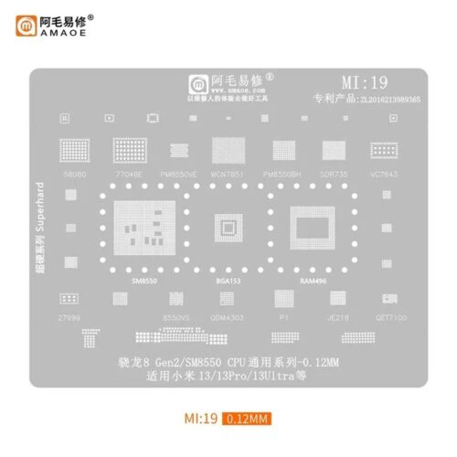 Amaoe Mi19 BGA Reballing Stencil-Original