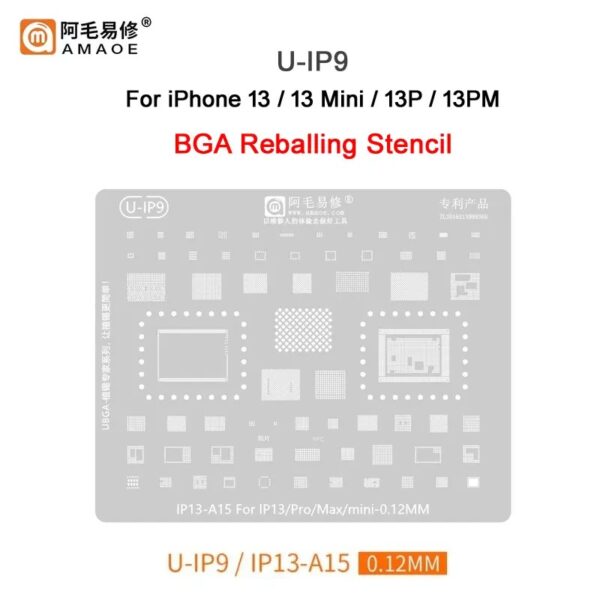 Amaoe U-IP9 IC Reballing Stencil-Original For iPhone 13/ 13Mini/ 13Pro/ 13Pro Max