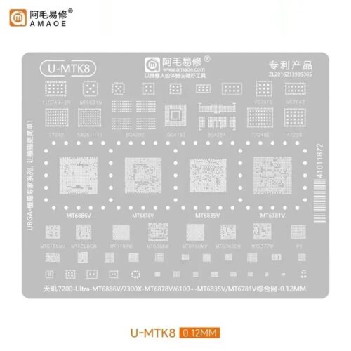 Amaoe U-MTK8 Reballing Stencil-Original For 7200-Ultra-MT6886V/7300X-MT6878V/6100/MT6835V/MT6781