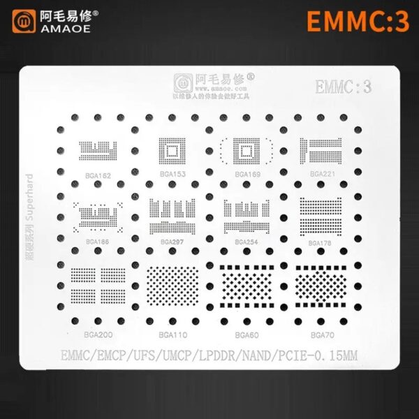 Amaoe EMMC 3 BGA Stencil-Original