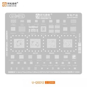 Amaoe U-QSD12 CPU IC Reballing Stencil-Original For Qualcomm Snapdragon SM7635 / SM7550 / SM6450 / SM4450