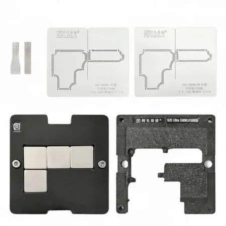 Amaoe For Samsung Galaxy S20/S21+ G986B/G980F/981B/N/G986N BGA Reballing Stencil-Original Motherboard Middle Frame Planting Tin Template